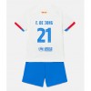 Barcelona Frenkie de Jong #21 Bortaställ Barn 2023-24 Korta ärmar (+ Korta byxor)